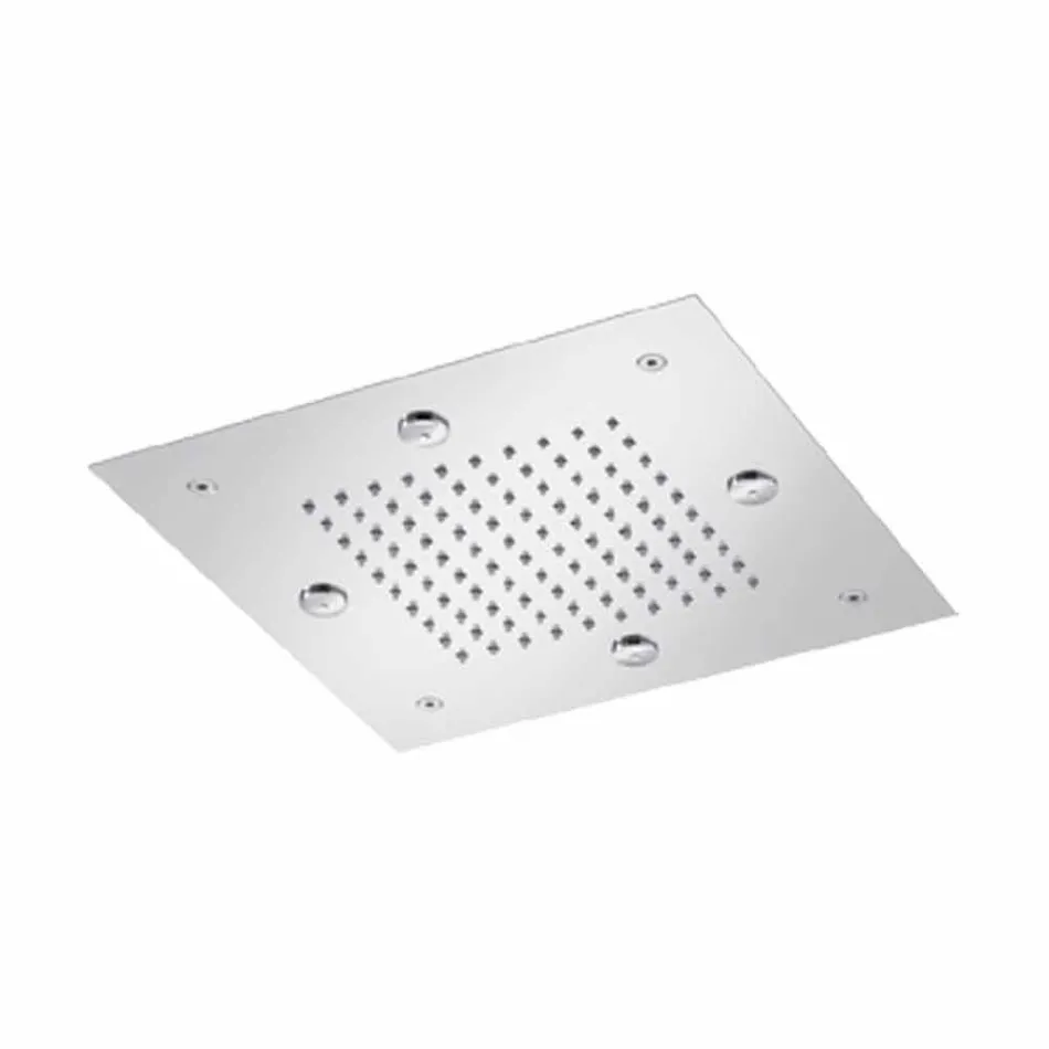 Cabezal de ducha de acero con chorro de lluvia y nebulizadores Made in Italy - Selmo Viadurini