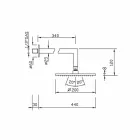 Cabezal de ducha cuadrado de acero con brazo de ducha de latón Made in Italy - Sespo Viadurini