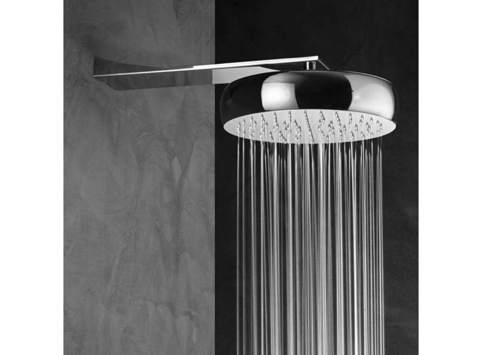 Cabezal de ducha de pared redonda en acero antical Made in Italy - Tone Viadurini