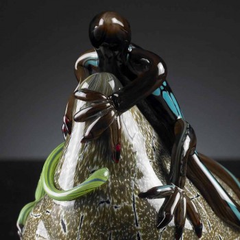 Adorno en forma de lagarto en vidrio coloreado Made in Italy - Certola