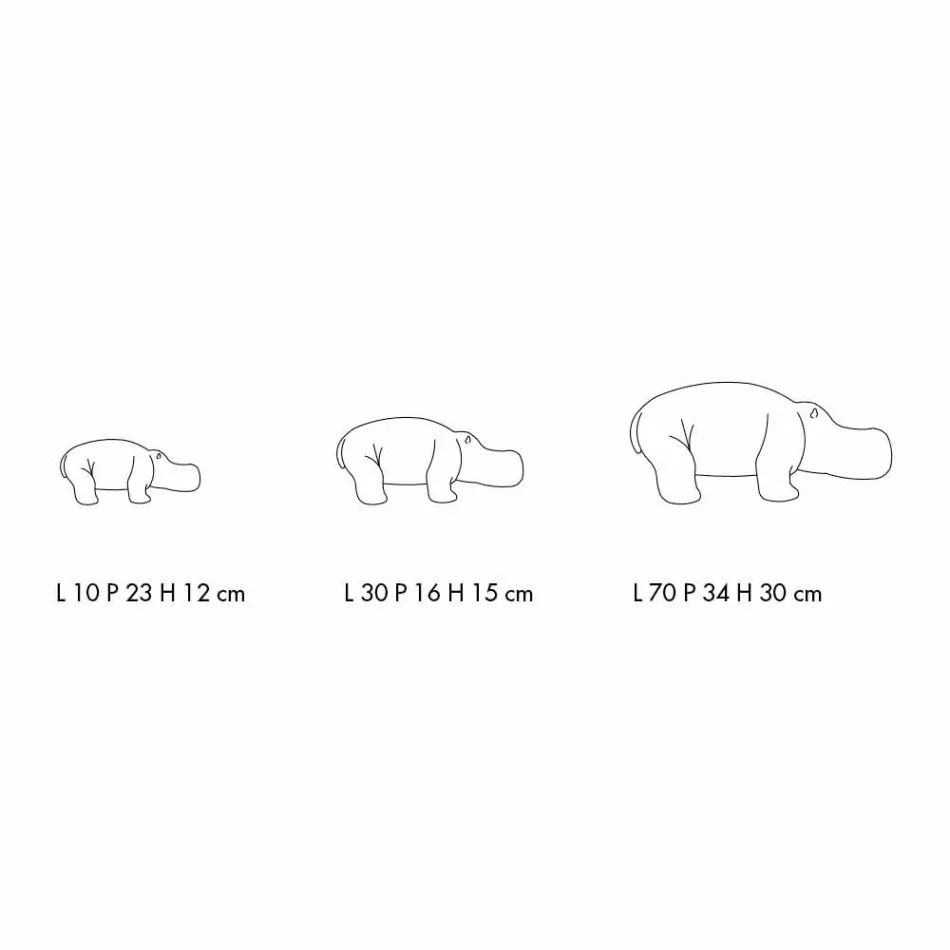 Adornos de cerámica en forma de hipopótamo, Made in Italy - Savage Viadurini