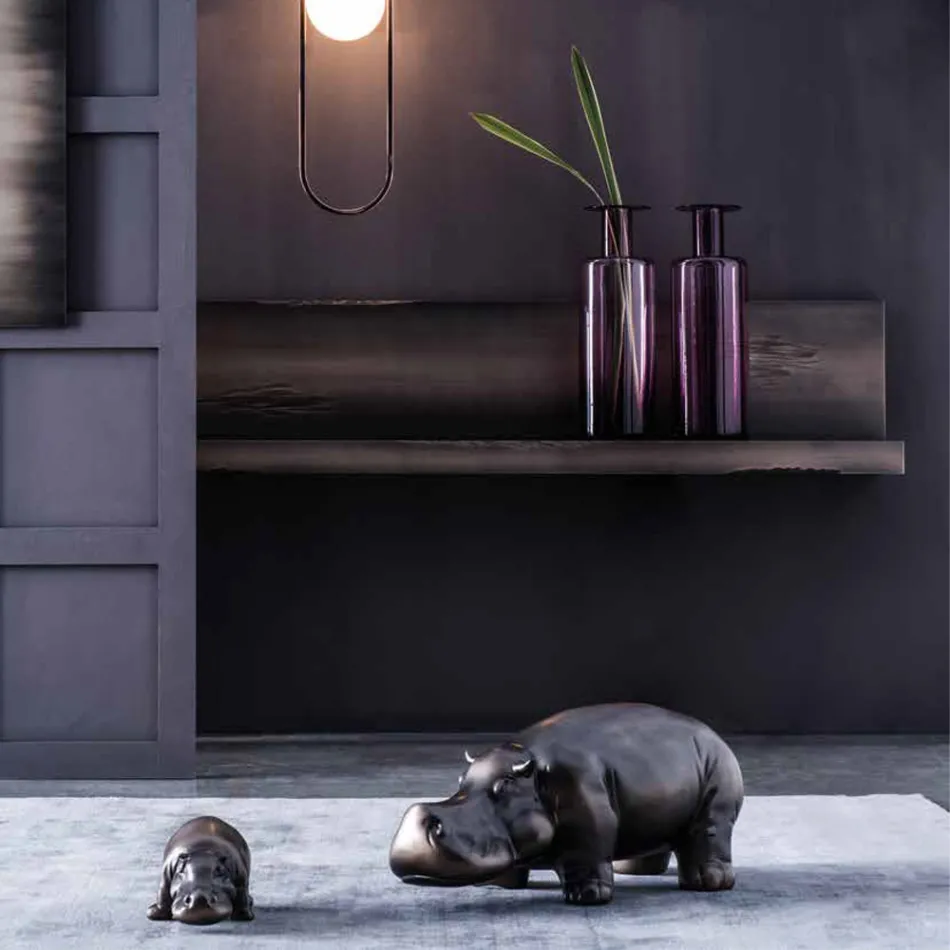 Adornos de cerámica en forma de hipopótamo, Made in Italy - Savage Viadurini