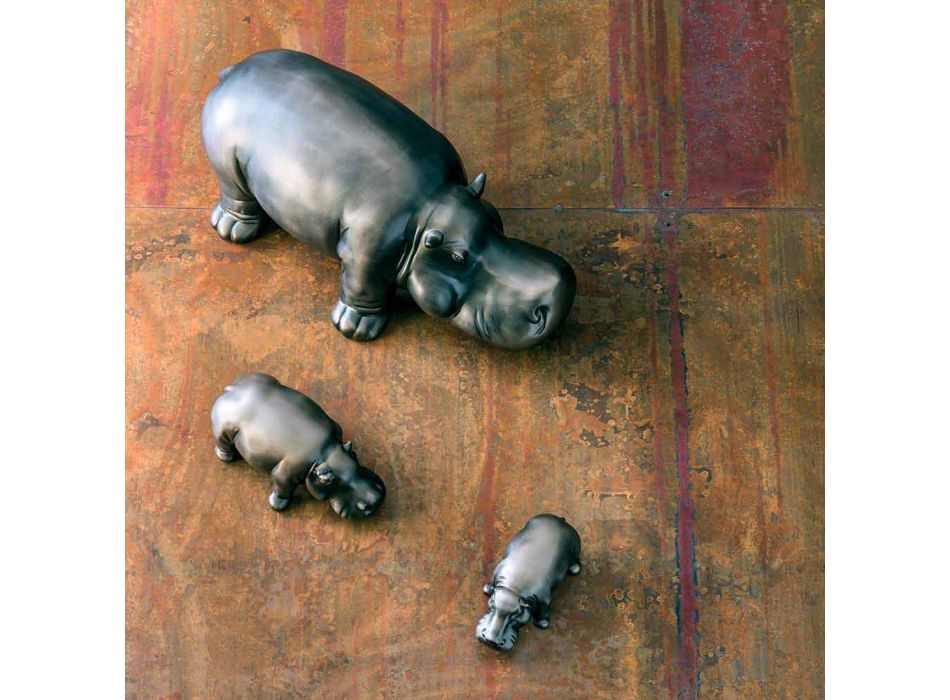 Adornos de cerámica en forma de hipopótamo, Made in Italy - Savage Viadurini