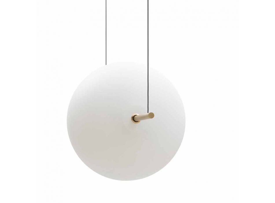 Suspensión de diseño en vidrio y latón con luz LED, 3 tamaños - Alma by Il Fanale Viadurini