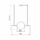 Suspensión de diseño en vidrio y latón con luz LED, 3 tamaños - Alma by Il Fanale Viadurini