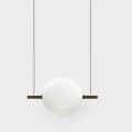 Suspensión de diseño en vidrio y latón con luz LED, 3 tamaños - Alma by Il Fanale