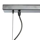 Lámpara colgante de dos luces con barra lineal en vidrio y metal, fabricada en Italia - Elisia Viadurini
