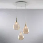 Lámpara colgante de hierro con cristal Pyrex, fabricada en Italia, para decoración de interiores - Amazonia Viadurini