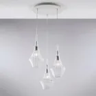 Lámpara colgante de hierro con cristal Pyrex, fabricada en Italia, para decoración de interiores - Olimpo Viadurini