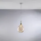 Lámpara colgante de hierro con cristal Pyrex, fabricada en Italia, para decoración de interiores - Amazonia Viadurini