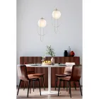 Lámpara colgante de hierro cromado con esfera, fabricada en Italia, para decoración de interiores - Oslo Viadurini