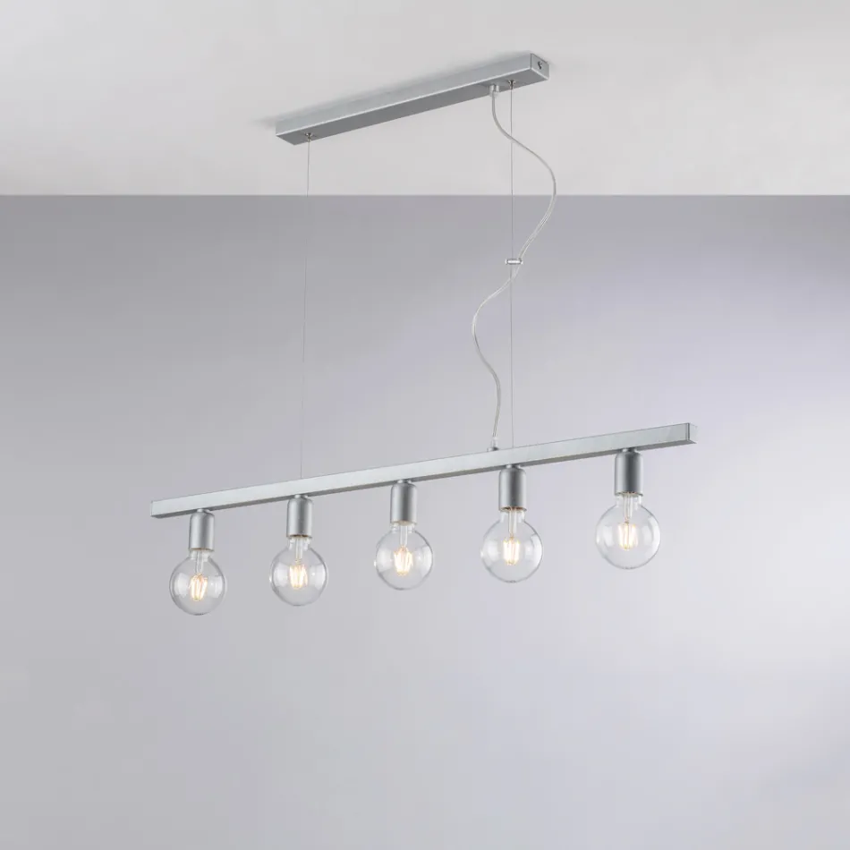 Lámpara colgante de hierro lacado, fabricada en Italia, para decoración de interiores - Verona Viadurini