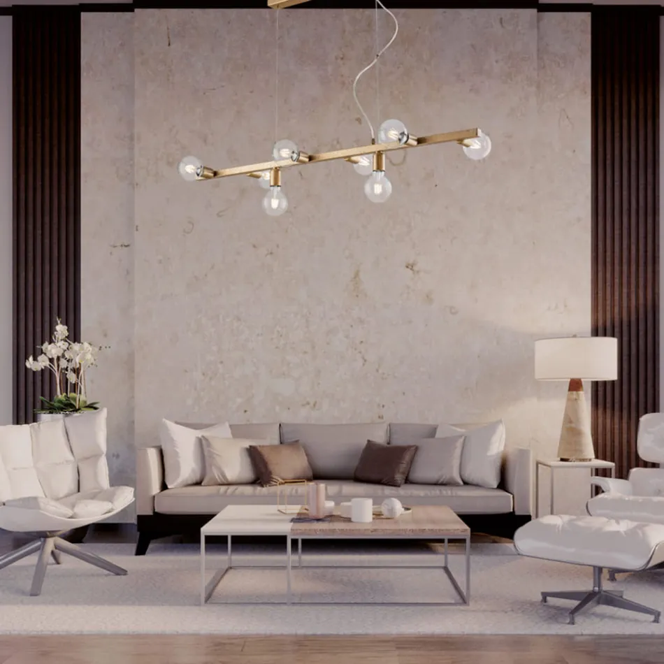 Lámpara colgante de hierro lacado, fabricada en Italia, para decoración de interiores - Verona Viadurini