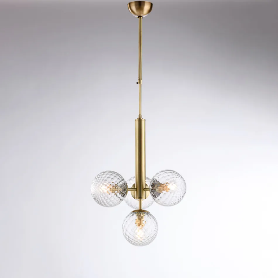 Lámpara colgante de hierro fabricada en Italia para decoración de interiores - Como Viadurini