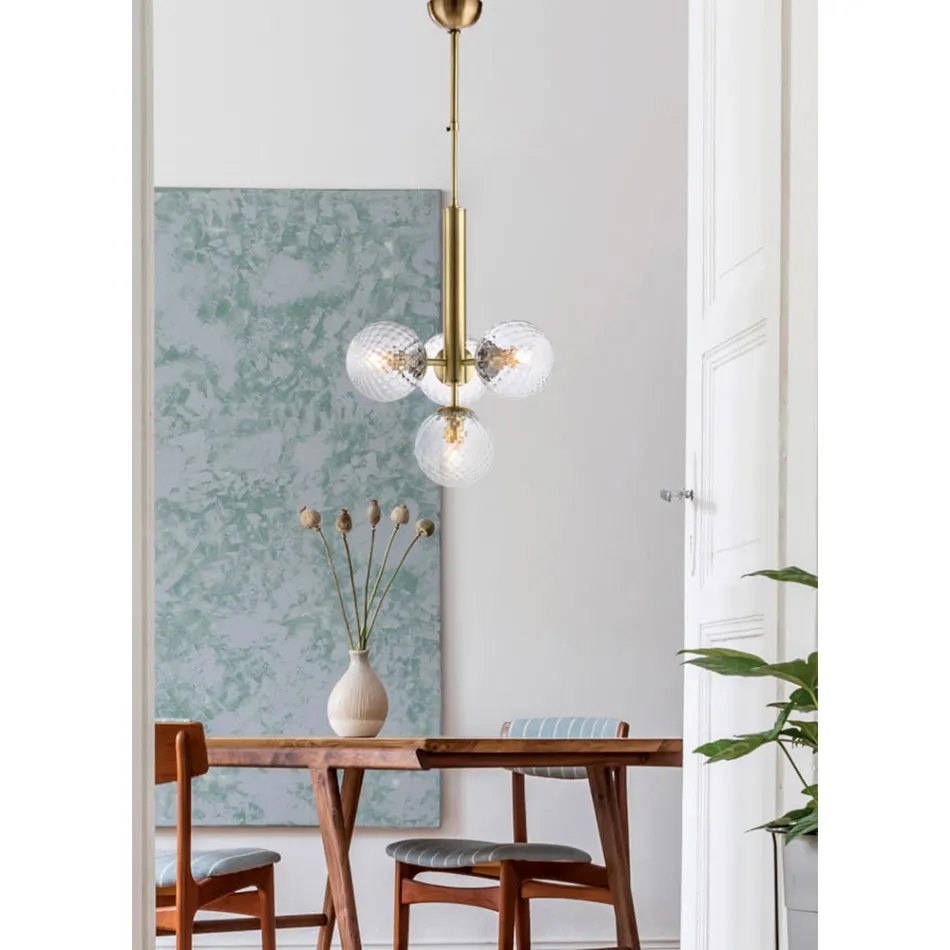 Lámpara colgante de hierro fabricada en Italia para decoración de interiores - Como Viadurini