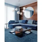 Lámpara colgante de hierro para decoración de interiores, fabricada en Italia - Creta Viadurini