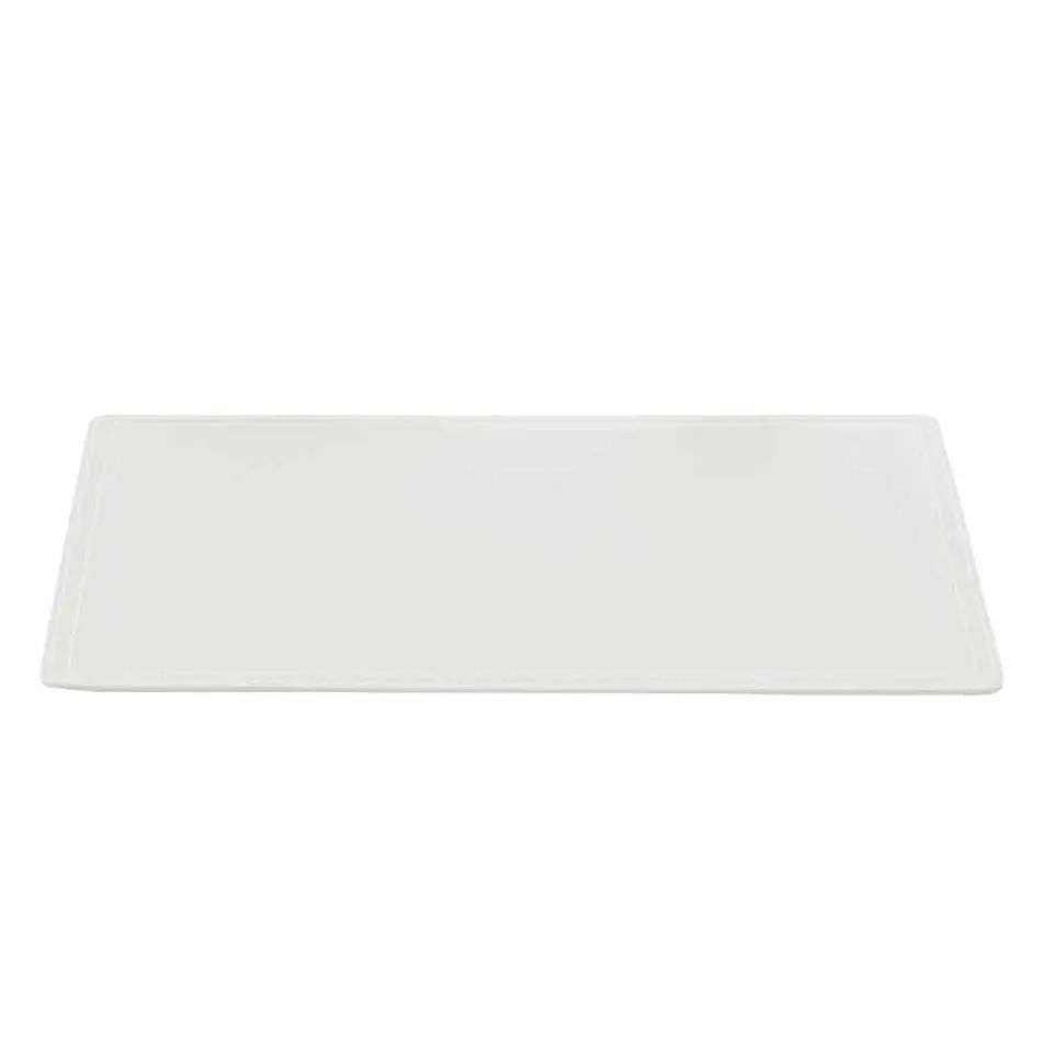 Cojín de escritorio de cuero regenerado con costuras de detención de bolígrafo Hecho en Italia - Ascanio Viadurini