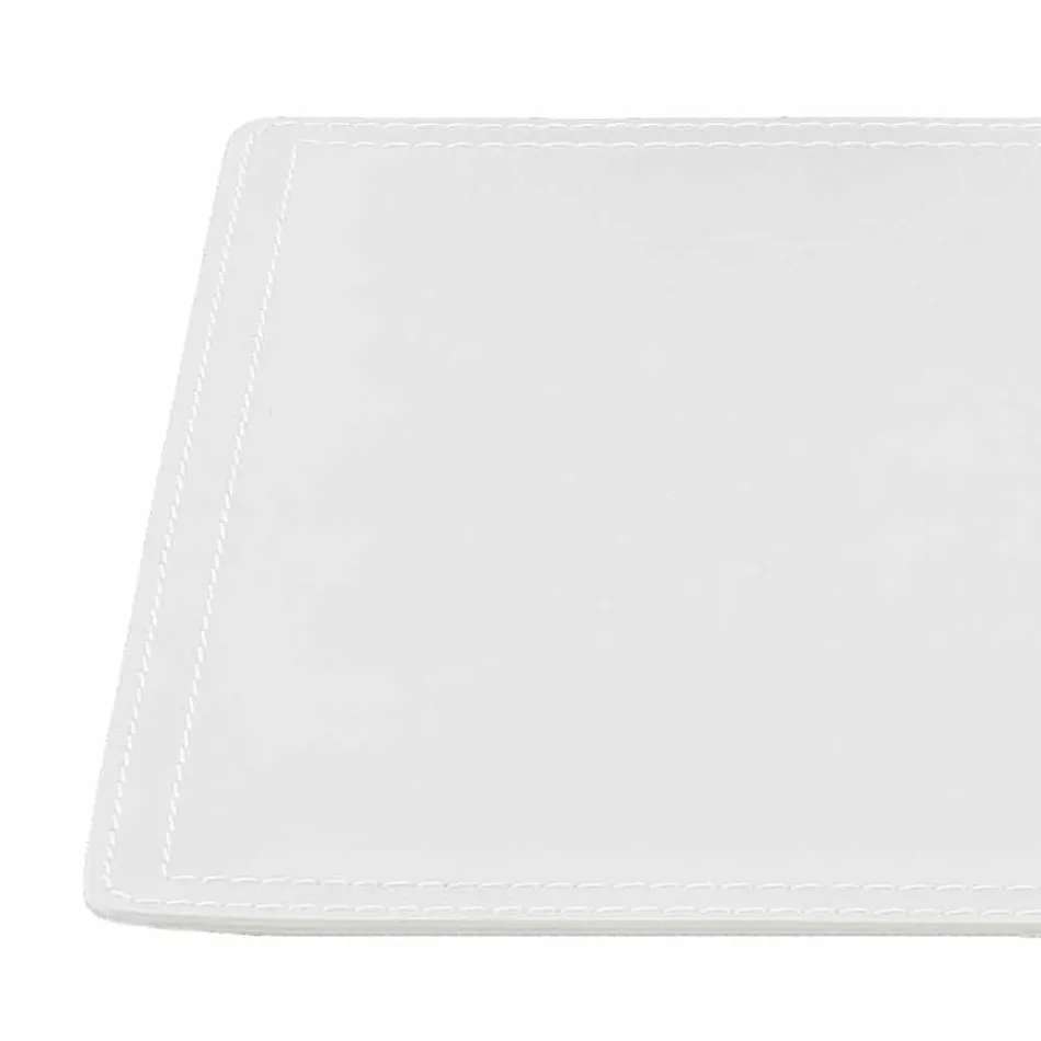 Cojín de escritorio de cuero regenerado con costuras de detención de bolígrafo Hecho en Italia - Ascanio Viadurini