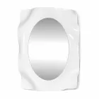 Espejo de pared diseño moderno blanco leche Diva, hecho en Italia. Viadurini