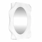 Espejo de pared diseño moderno blanco leche Diva, hecho en Italia. Viadurini