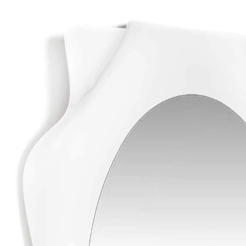 Espejo de pared diseño moderno blanco leche Diva, hecho en Italia. Viadurini
