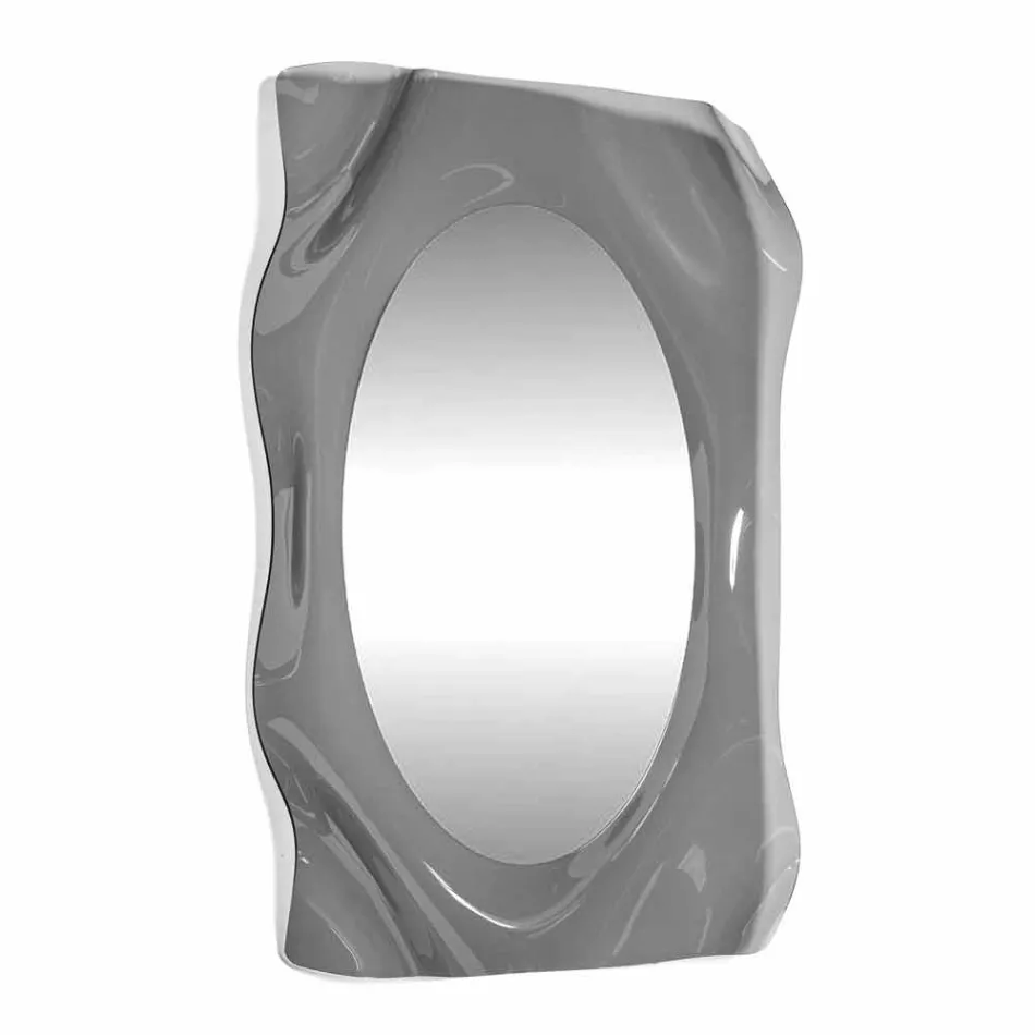 Espejo de pared de diseño moderno Diva ahumado, hecho en Italia. Viadurini