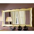 Espejo de pared hecho a mano en oro / plata madera, hecho en Italia, Luigi