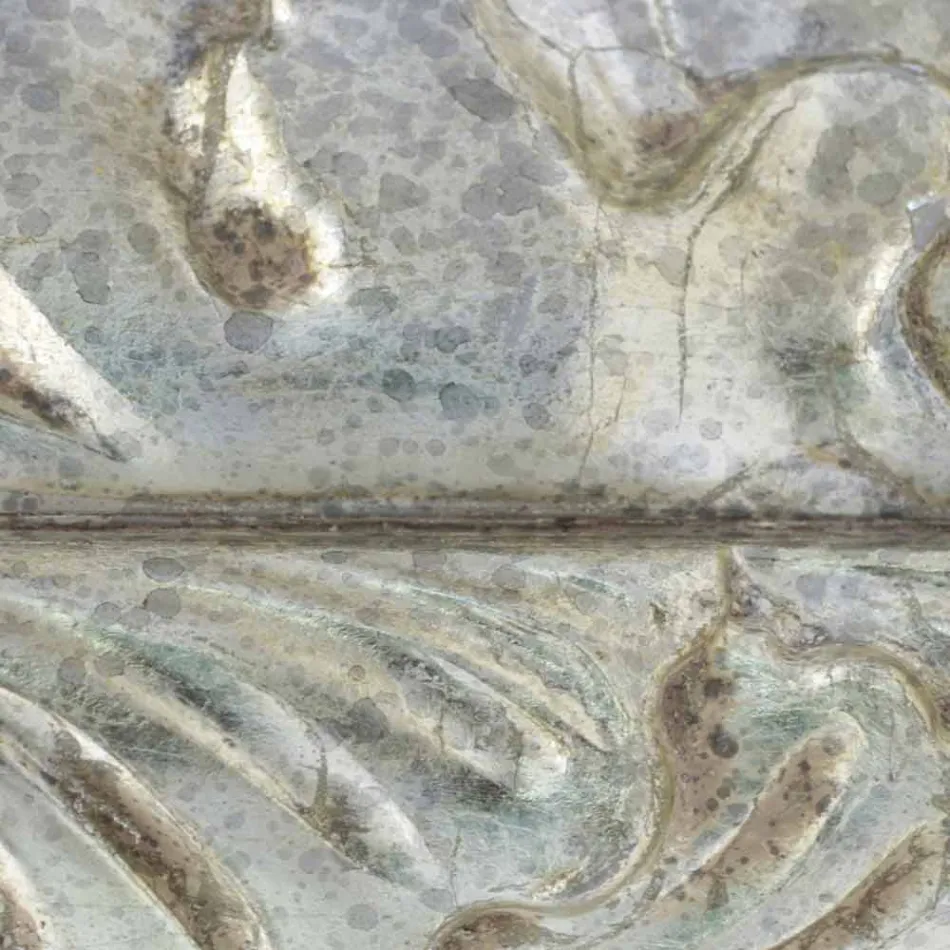 Espejo de pared hecho a mano rectangular de madera hecho en Italia por Nicolò Viadurini