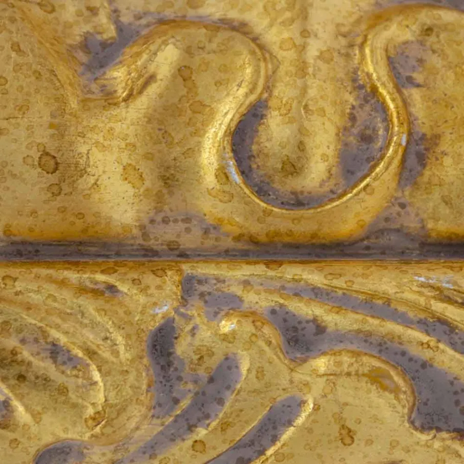 Espejo de pared hecho a mano rectangular de madera hecho en Italia por Nicolò Viadurini