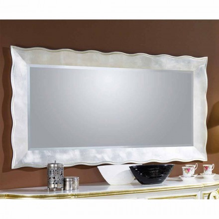 Espejo de pared italiano hecho a mano rectangular hecho en Italia Simone Viadurini