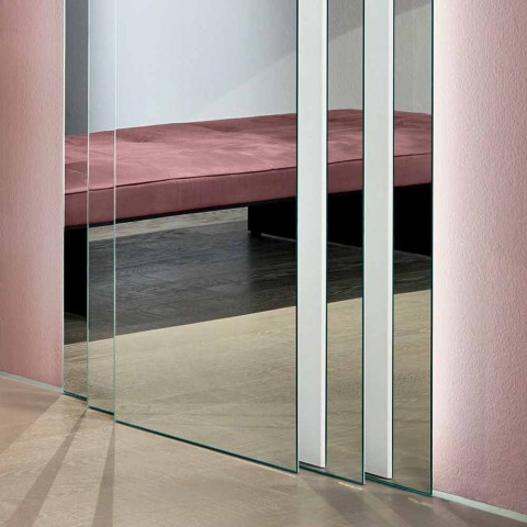 Espejo de pared de suelo rectangular con luz de diseño LED