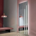 Espejo de pared de piso con luz led y estructura blanca, lujo - Plaudio