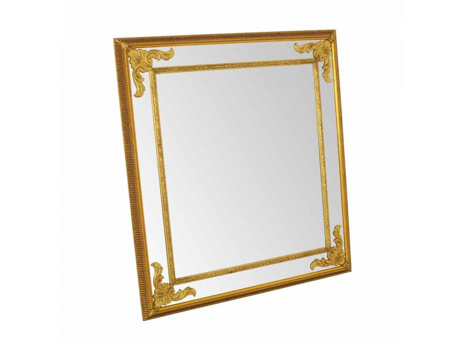 Espejo de pared rectangular de madera, producido en Italia, Valentino Viadurini