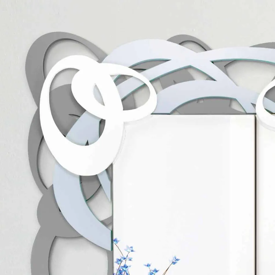 Espejo de pared de madera de color rectangular de diseño moderno - Amalga Viadurini