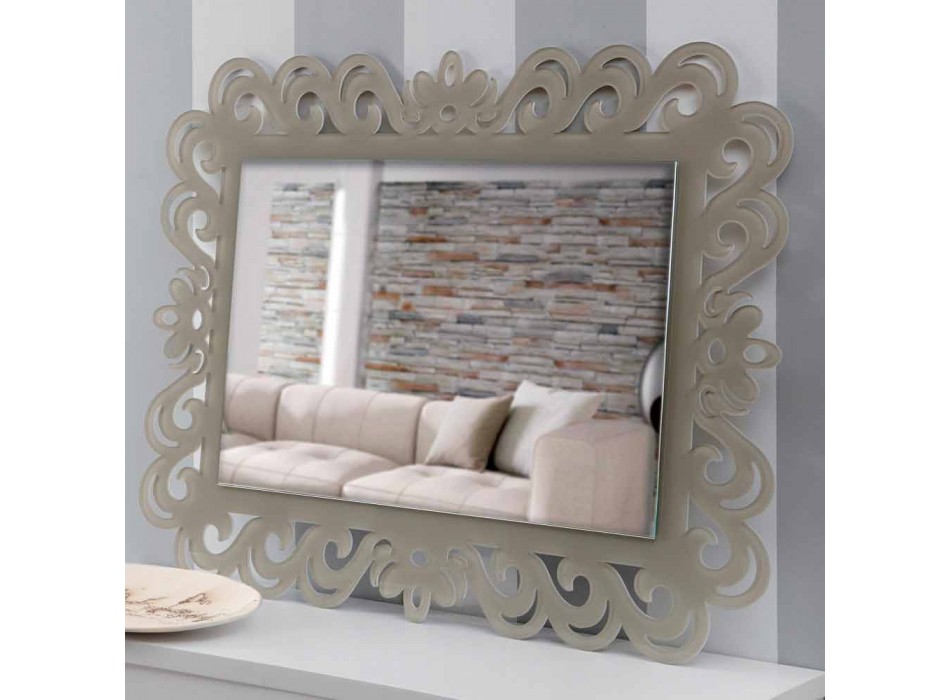 Espejo de pared rectangular de diseño moderno en plexiglás Tortora - Selly Viadurini
