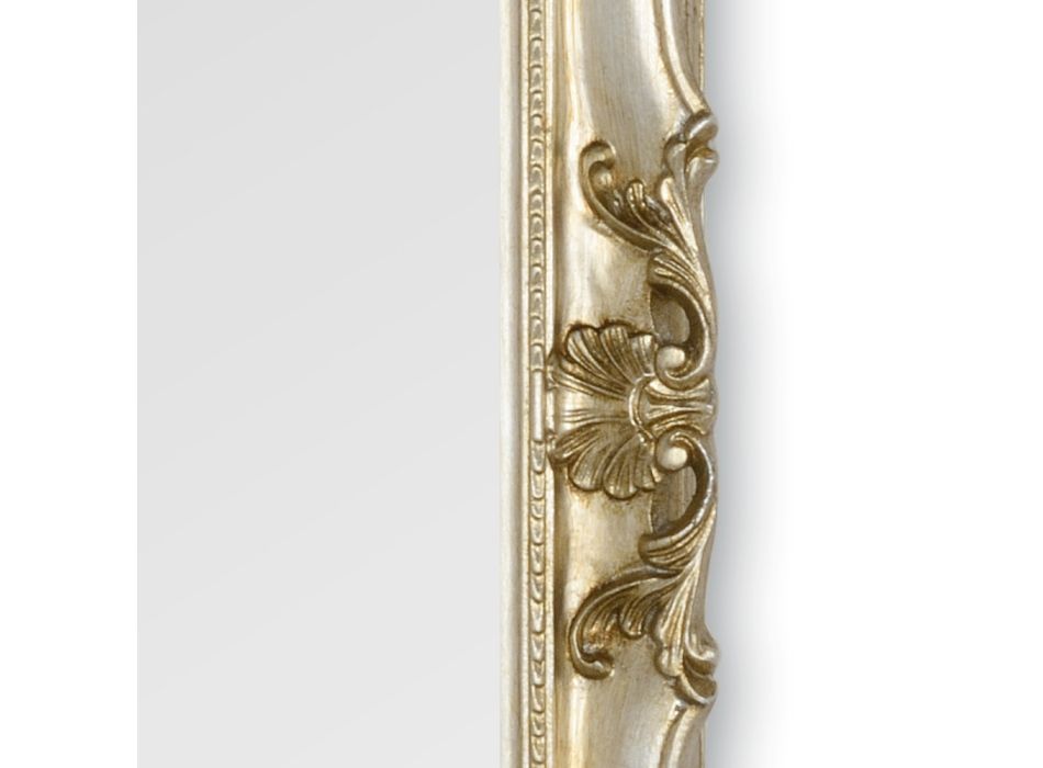 Espejo con marco de madera decorado a mano Made in Italy - Venus Viadurini