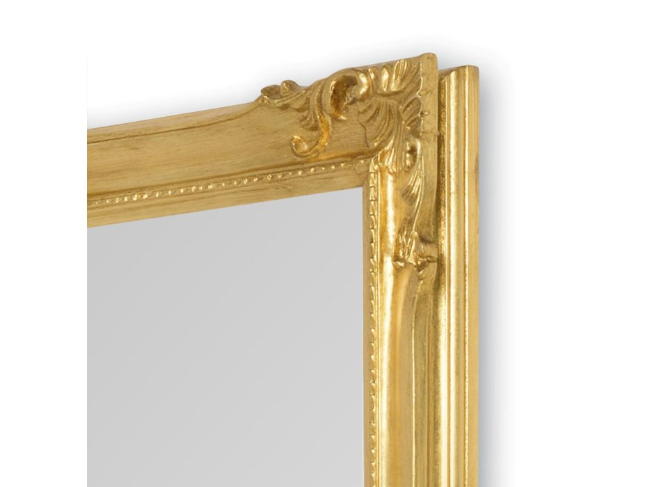 Espejo con marco de madera decorado a mano Made in Italy - Venus Viadurini