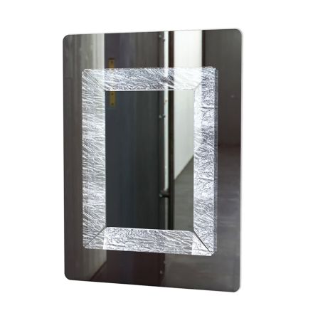 Espejo con marco interno en cristal acrílico negro o hielo - Gerardo Viadurini