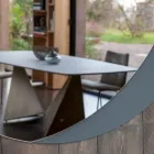 Espejo con fondo de vidrio lacado gris tórtola grabado Made in Italy - Orégano Viadurini