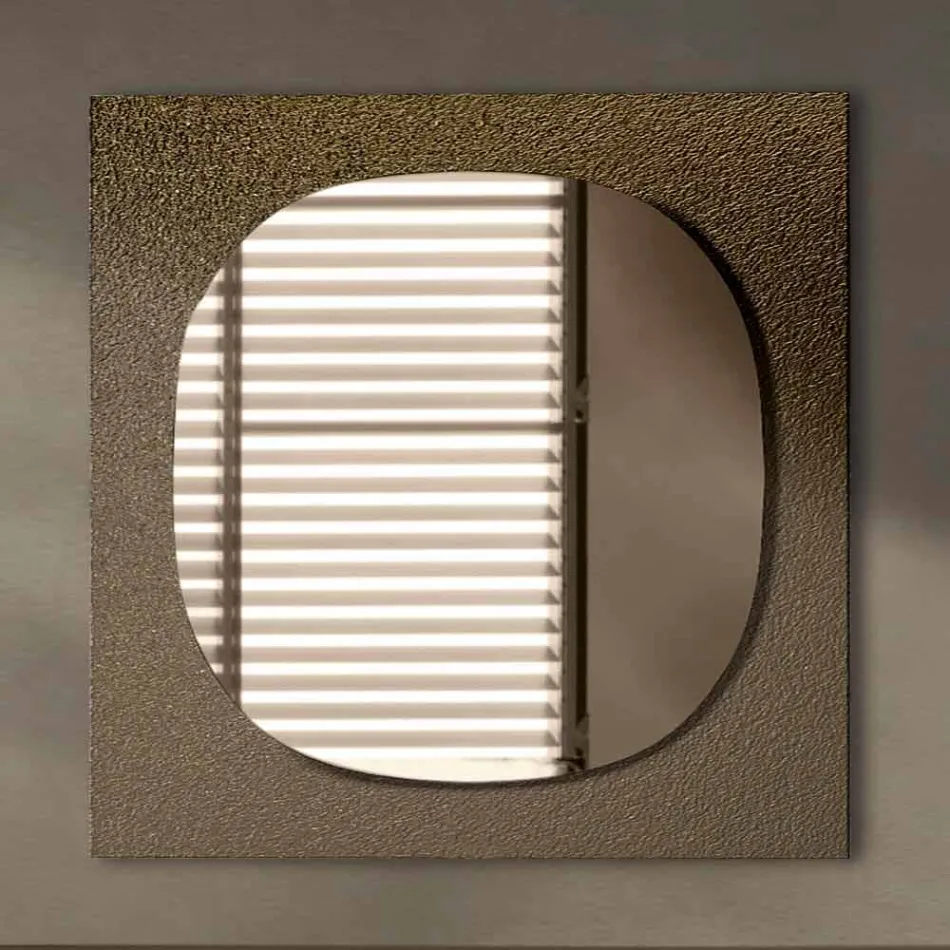 Espejo de pared con marco de vidrio forjado Made in Italy - Maverick Viadurini