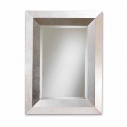 de pared de diseño espejo con marco de madera Lote Viadurini