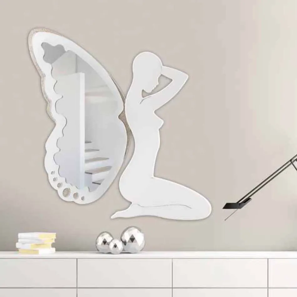 Espejo de pared de diseño Trilli Bianca de Viadurini Decor Viadurini