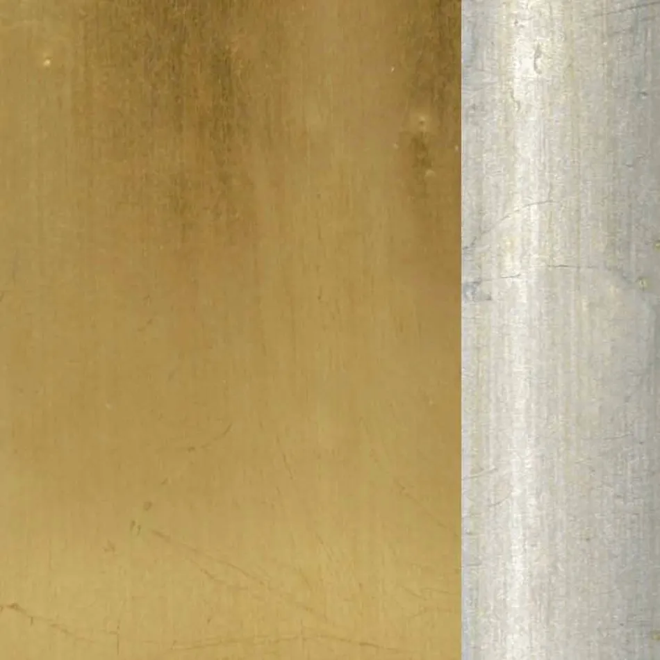 Espejo de pared con resina y friso de madera hecho a mano en Italia Ivan Viadurini