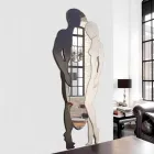 espejo de pared de MDF diseño moderno del hombre y de la mujer de la mano en forma de Viadurini