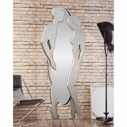 espejo de pared de MDF diseño moderno del hombre y de la mujer de la mano en forma de Viadurini
