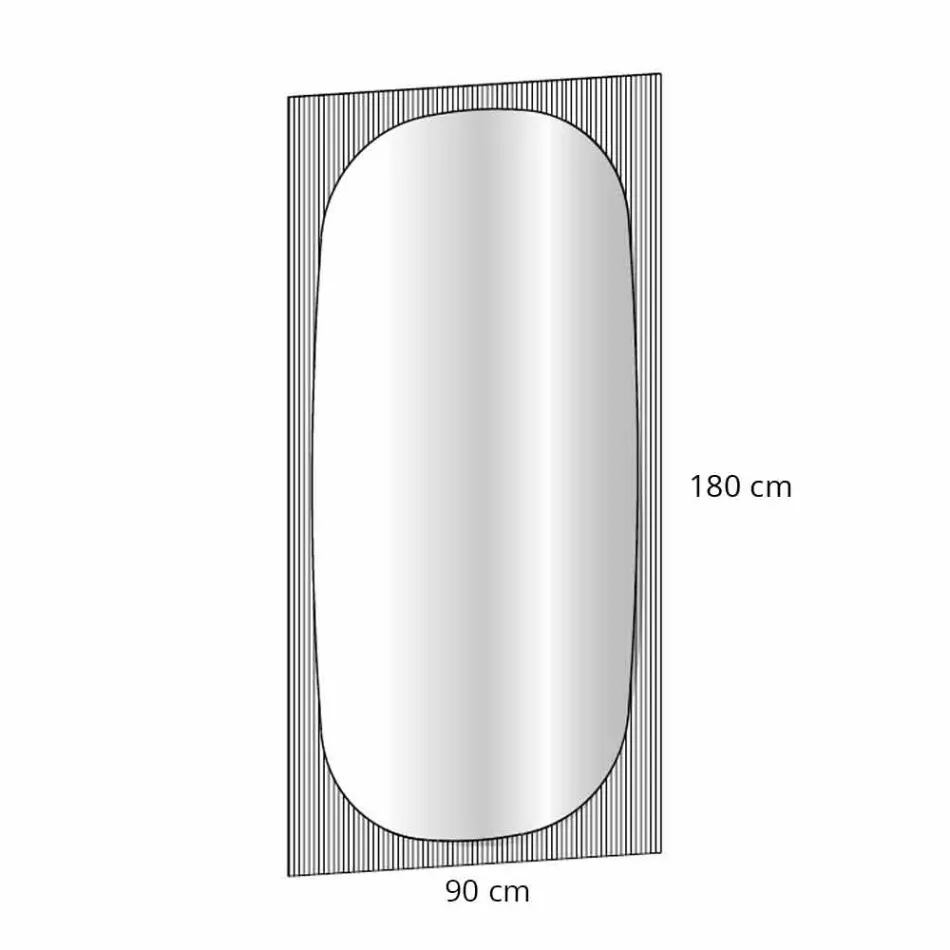 Espejo de pared moderno con espejo de color bronce Hecho en Italia - Bandolero Viadurini