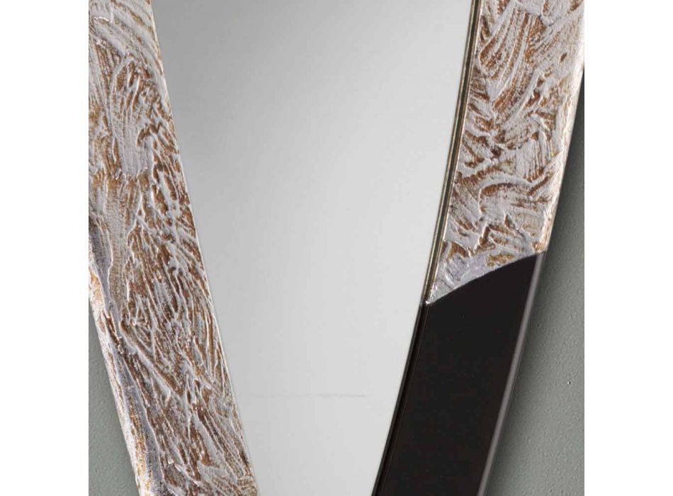 Espejo de pared moderno en hoja de plata hecha en Italia Urbino Viadurini