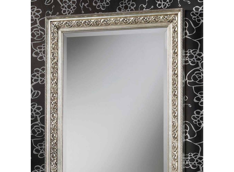 Moderno espejo de pared en madera hecho a mano en Italia Piero Viadurini