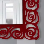 Espejo de pared moderno grande en plexiglás rojo - Rosalinda Viadurini
