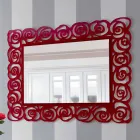 Espejo de pared moderno grande en plexiglás rojo - Rosalinda Viadurini